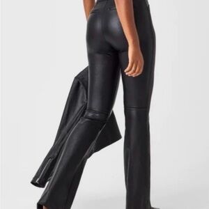 SPANX Black Flare Leather Pants